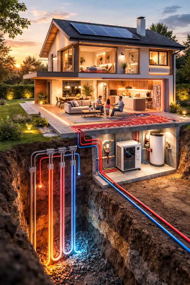 come funziona un impianto geotermico a casa